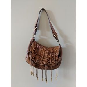 Donna Karan Leather Saddle Bag Boho Chic Purse